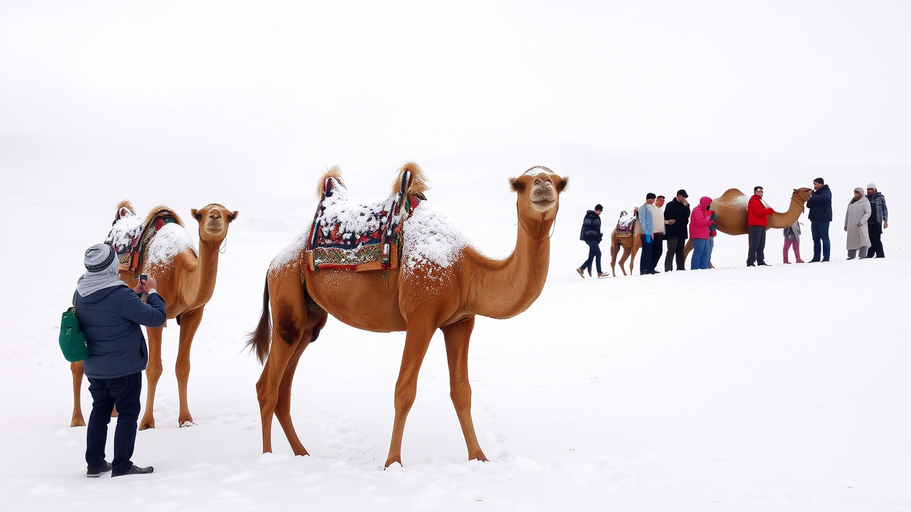 saudi arabian desert snowfall